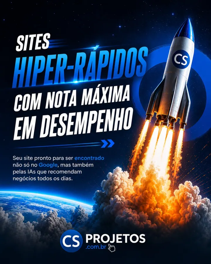 Foguete em arte sobre sites rápidos e desempenho máximo