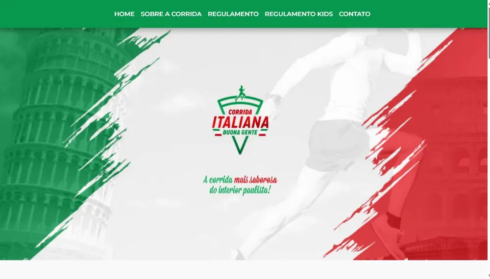 Site da Corrida Buona Gente desenvolvido pela CS Projetos