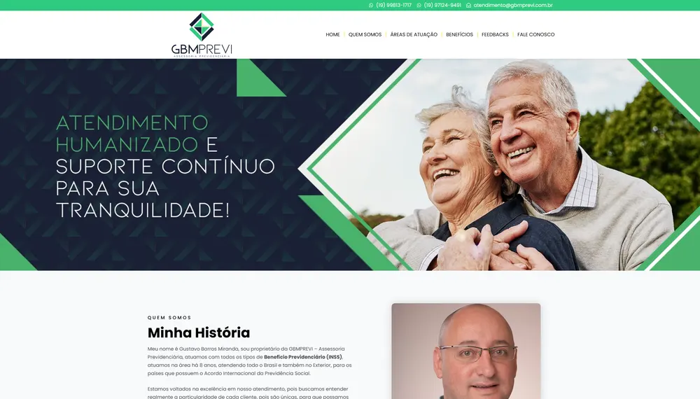 Site da GBMPREVI desenvolvido pela CS Projetos