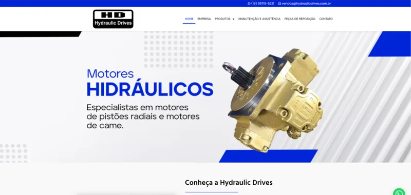 Site da Hydraulic Drives desenvolvido pela CS Projetos