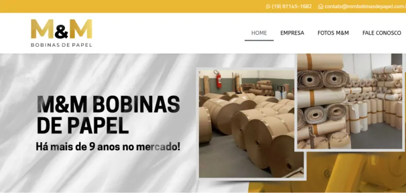 Site da MM Bobinas de Papel desenvolvido pela CS Projetos
