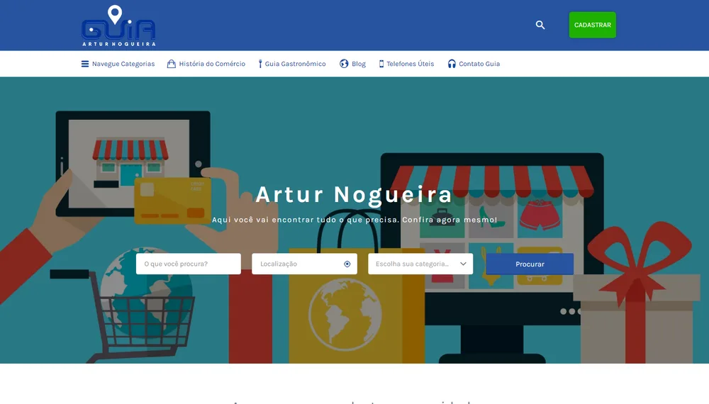 Site do Portal Artur Nogueira desenvolvido pela CS Projetos