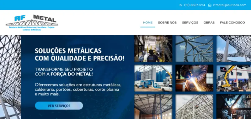 Site da RF Metal desenvolvido pela CS Projetos