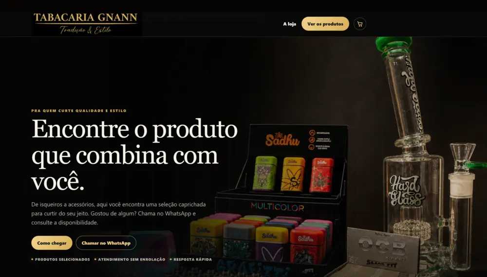 Site da Tabacaria Gnann desenvolvido pela CS Projetos
